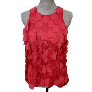 Ann Taylor Red Rose Petals Scalloped NWOT Sleeveless Women's Blouse Size 4